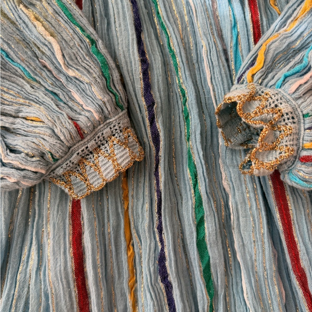 Striped Vintage 70’s Bohemian Maxi Dress - Picture 5 of 9